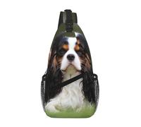 SMAZDFXX Cute Cavalier King Charles Spaniel Men'S Crossbody Bag, Lightweight Mobile Phone Wallet Key Case,Travel fitness commuting chest bag