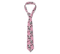 SMAZDFXX Cute Pink Cow Farm Print Men's Tie Novelty Neck Fashion Ties For Mens Daily Wedding Party Business