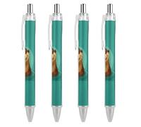 SMAZDFXX Cute Smiling Otter Retractable Ballpoint Pen with 0.5 Mm Point Black Ink Smoothly Writing 4 PCS