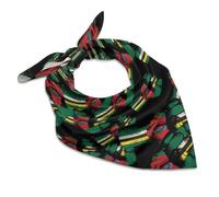 SMAZDFXX Dominica Flag Nation Spirit Fashion Head Scarf for Women Silk Like Bandana Kerchief Satin Square Scarves Gifts