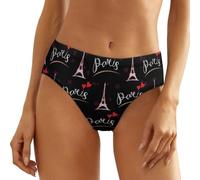 SMAZDFXX Eiffel Tower Paris Women's Underwear Lightweight Breathable Fit Stretch Panties Low Rise Soft Brief Underwear, S-2XL