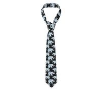 SMAZDFXX Elephant Print Men'S Skinny Necktie, Ties For Wedding,Groom, Groomsmen, Missions,Dances