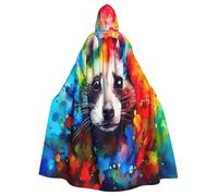 SMAZDFXX Fall Raccoon Pumpkin Hooded Cloak Cape Women Men Adults Full Length for Halloween Cosplay Costumes