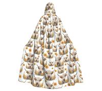 SMAZDFXX Fall Raccoon Pumpkin Hooded Cloak Cape Women Men Adults Full Length for Halloween Cosplay Costumes