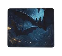 SMAZDFXX Fantasy Bats and Glowing Mushrooms Mousepad Non-Slip Waterproof Print Stitched Edges Rubber 10 X 12 Inch