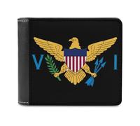 SMAZDFXX Flag of U.S. Virgin Islands Slim Men's Bi-fold Wallets PU Leather Purse with 6 Card Holders Money Clip
