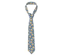 SMAZDFXX Fried Eggs Daisy Print Men's Tie Novelty Neck Fashion Ties For Mens Daily Wedding Party Business