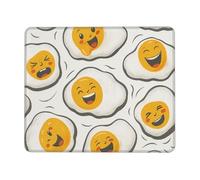 SMAZDFXX Funny Happy Fried Egg Mousepad Non-Slip Waterproof Print Stitched Edges Rubber 7 X 8.6 in