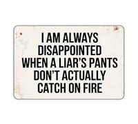 SMAZDFXX Funny Liar Pants tin sign, Vintage Witty Metal Sign print Aesthetic Room Decoration for Home Bedroom Kitchen Bar Coffee Bathroom Wall Decor, 8 X 12 IN
