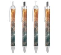SMAZDFXX Galaxy Nebule River Retractable Ballpoint Pen with 0.5 Mm Point Black Ink Smoothly Writing 4 PCS