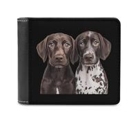 SMAZDFXX German Shorthaired Pointers Printed Leather Wallet for Men ID Card Bifold Front Pocket Slim Purse Money Clip