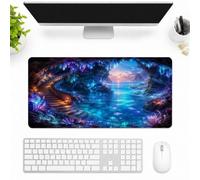 SMAZDFXX Glowing Cave Lagoon with Crystal Reflections Large Extended Gaming Mouse Pad 12"x24", Desk Mat
