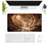 SMAZDFXX Golden Canyon Tunnel with Glowing Light Large Extended Gaming Mouse Pad 16"x30", Desk Mat