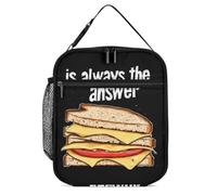 SMAZDFXX Grilled Cheese Sandwich is The Answer Portable Insulated Lunch Bag Tote Reusable Lunch Box Tote Handbag for Office Work