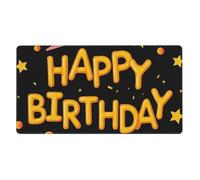 SMAZDFXX Happy Birthday, Beverage and Star Mouse Pad Large Size Anti Slip Rubber Base Mouse Pads 16x29.5 Inches