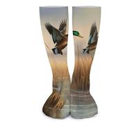 SMAZDFXX Hunting Flying Wild Socks for Women Crew Athletic Black White Piano Keyboard Socks Soft Thick Cotton Stocks for Daily Wear