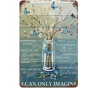 SMAZDFXX I Can Only Imagine Butterfly Tin Sign I Can Only Imagine Lyrics Plaque Poster Music Wall Decor Fun Decorative Sign for Home Kitchen Bar Room Garage 6x8 in