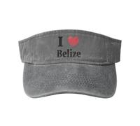 SMAZDFXX I Love Belize Sun Visor Hats for Women Men Sun Hat Sports Golf Caps Baseball Cap Gray