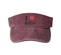 SMAZDFXX I Love Belize Sun Visor Hats for Women Men Sun Hat Sports Golf Caps Baseball Cap Red