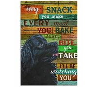 SMAZDFXX I'Ll Be Watching You Newfoundland Dog For Dog Metal Sign Metal Poster Wall Art 8X12 Inches