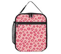 SMAZDFXX Insulated Lunch Bag for Women Men Portable Lunch Box Cheetah Leopard Print Pink Tote Cooler Bags for Work Camping Hiking Beach Picnic