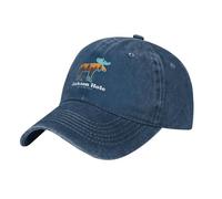 SMAZDFXX Jackson Hole Baseball Cap Adjustable Washed Golf Hat Mens Navy Blue