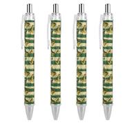 SMAZDFXX Jamaica Flag Butterfly Retractable Ballpoint Pen with 0.5 Mm Point Black Ink Smoothly Writing 4 PCS