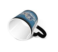 SMAZDFXX Lamb with A Lion On The Clouds Coffee Mug with Handle 12 Oz, Heat Sensitive Color Changing Mug in The Sky Ceramic Tea Cup for Women Men Black