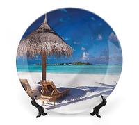 SMAZDFXX Landscape Dinner Plate, Blue Water Lake Tahoe Print Ceramic Wall Hanging for Fine Dining, Upscale Events, Dinner Parties, Weddings, Catering, Christmas, Thankgiving Decor