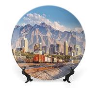 SMAZDFXX Landscape Dinner Plate, Blue Water Lake Tahoe Print Ceramic Wall Hanging for Fine Dining, Upscale Events, Dinner Parties, Weddings, Catering, Christmas, Thankgiving Decor