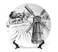 SMAZDFXX Landscape Dinner Plate, Blue Water Lake Tahoe Print Ceramic Wall Hanging for Fine Dining, Upscale Events, Dinner Parties, Weddings, Catering, Christmas, Thankgiving Decor