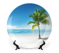 SMAZDFXX Landscape Dinner Plate, Blue Water Lake Tahoe Print Ceramic Wall Hanging for Fine Dining, Upscale Events, Dinner Parties, Weddings, Catering, Christmas, Thankgiving Decor
