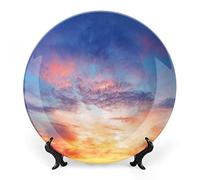 SMAZDFXX Landscape Dinner Plate, Blue Water Lake Tahoe Print Ceramic Wall Hanging for Fine Dining, Upscale Events, Dinner Parties, Weddings, Catering, Christmas, Thankgiving Decor