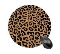 SMAZDFXX Leopard Skin Pattern Mouse Pad Round Mouse Mat Non-Slip Rubber Base Mousepad for Computer Laptop Gamer Home Office Desk Accessories 8in