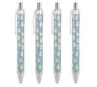 SMAZDFXX Lovely Hedgehog & Snowflake Ballpoint Pen Retractable Writing Smooth Black Ink Ball Point Pens Office Gift 4 PCS