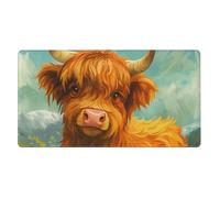 SMAZDFXX Lovely Highland Calf on Hill Mouse Pad Large Size Anti Slip Rubber Base Mouse Pads 16x29.5 Inches