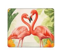 SMAZDFXX Lovely Tropical Flamingo Couples Mouse Pad Rectangular Waterproof with Anti Slip Rubber Base Mouses Pads 10 x 12 inch