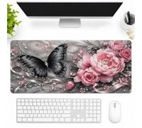 SMAZDFXX Luxurious Butterfly and Floral Symphony Large Extended Gaming Mouse Pad 16"x36", Desk Mat