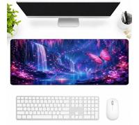 SMAZDFXX Magical Neon Waterfall Canyon Large Extended Gaming Mouse Pad 12"x31.5", Desk Mat