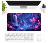 SMAZDFXX Magical Neon Waterfall Canyon Large Extended Gaming Mouse Pad 16"x30", Desk Mat