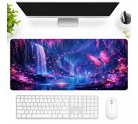 SMAZDFXX Magical Neon Waterfall Canyon Large Extended Gaming Mouse Pad 16"x36", Desk Mat