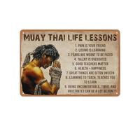 SMAZDFXX Man Muay Thai Life Lessons Poster Art Print Home Decor, For Men Women Family Friend On Birthday Xmas Metal Tin Sign Plaque Retro Sign 8X12 Inch