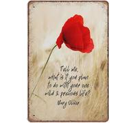SMAZDFXX Mary Oliver Quote Tell Me What Is It You Plan To Do With Your One Wild & Precious Life Self Love Art Print Novelty Poster Plaque Bar Pub Club Cafe Home Decor 8x12 Inch
