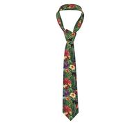 SMAZDFXX Men'S Ties Tropical Plant Flowers Ties For Men Skinny Classic Neckties For Wedding Groomsmens Dances Party Valentine'S Day