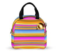 SMAZDFXX Mexican Serape Meal Prep Bag Side Pockets Lunch Tote Reusable Lunch Box Carrier for Adult Work Picnic
