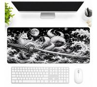 SMAZDFXX Mystical Fox and Katana Under Moonlight Large Extended Gaming Mouse Pad 16"x36", Desk Mat