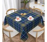 SMAZDFXX O'sullivan Tartan Bright Blue Irish Plaid Waterproof Tablecloth for Thanksgiving/Christmas and Family Gatherings, Easy Care Cotton Woven Square Tablecloth, 54"X54" Inch