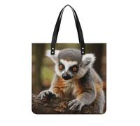SMAZDFXX Oversize Pu Leather Monkey Lemur Cute Tote Bag Women's Soft Shoulder Bag Weekender Hobo Bags Shopper Handbag