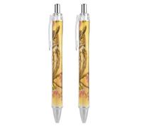 SMAZDFXX Owl on Blossom Branch at Sunset Retractable Ballpoint Pen with 0.5 Mm Point Black Ink Smoothly Writing 2 PCS