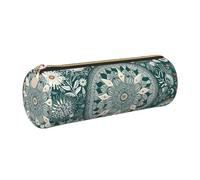 SMAZDFXX Pencil Case Large Capacity Pencils Pouch Leather Complex Flowers Pencil Bag Portable Pouch Bags Aesthetic Pencils Case Pouch Cute Makeup Bags Waterproof Pen Bag for Office Supplies
